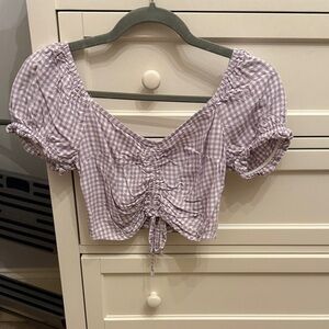 Hollister Lavender Gingham Crop Top